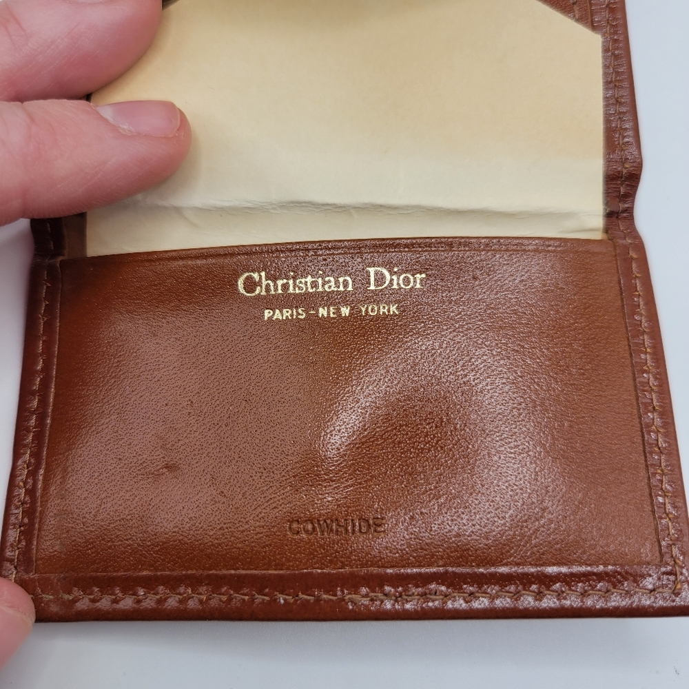 VTG Dior Key Holder Wallet | Brown Cowhide, Gold Logo - Picture 6 of 14